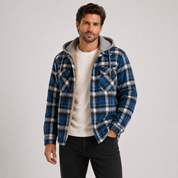Nathaniel Hayes | Sherpa-Lined Plaid Hooded Jacket