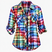 Nell Boothroyd | Plaid Button-Down Blouse With Chest Pocket