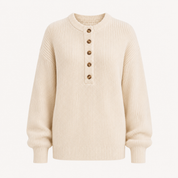 Niamh Brown | Button Detail Ribbed Knit Sweater