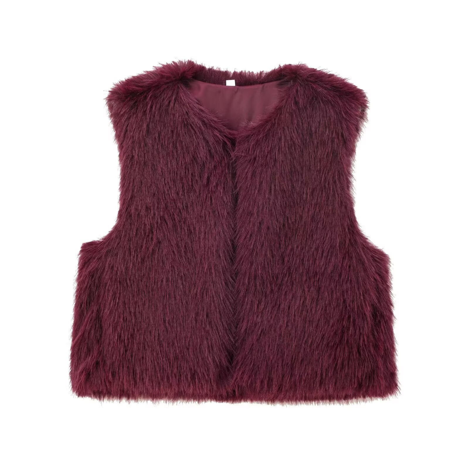 Nicolette Favreau | Faux Fur Gilet Black Sleeveless Fluffy