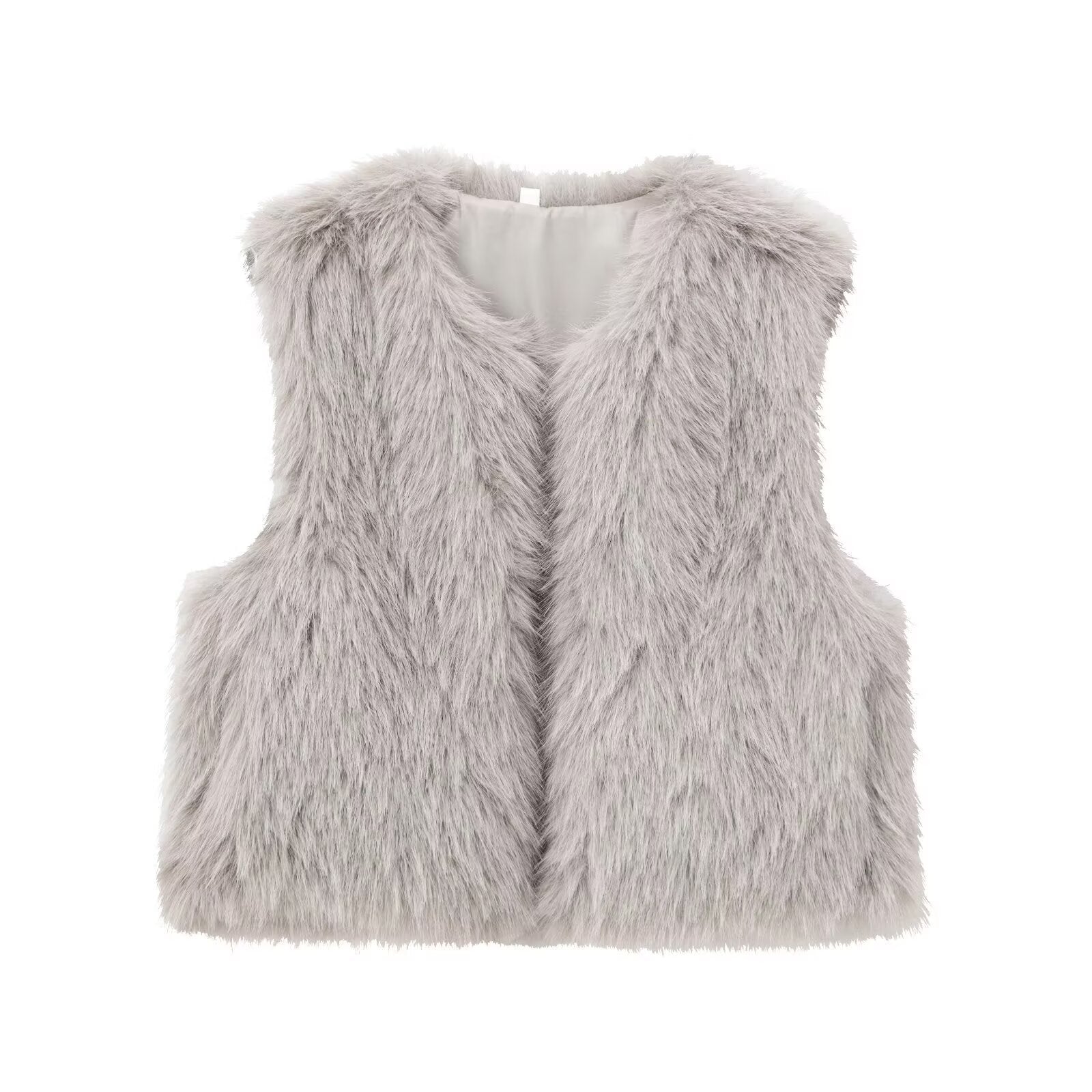 Nicolette Favreau | Faux Fur Gilet Black Sleeveless Fluffy