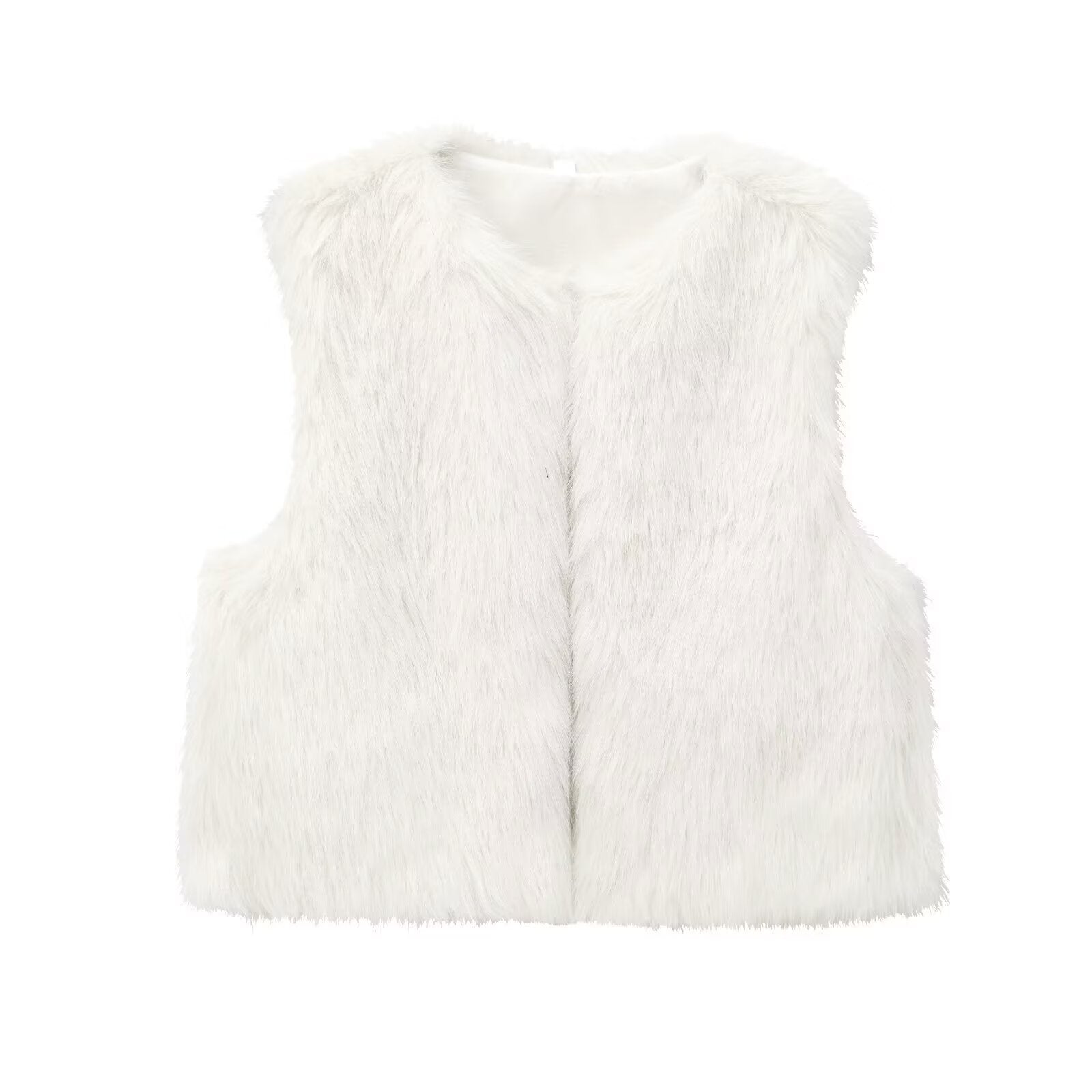 Nicolette Favreau | Faux Fur Gilet Black Sleeveless Fluffy