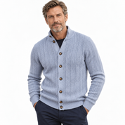 Nigel Ashcombe | Cable-Knit Cotton Sweater With Stand Collar