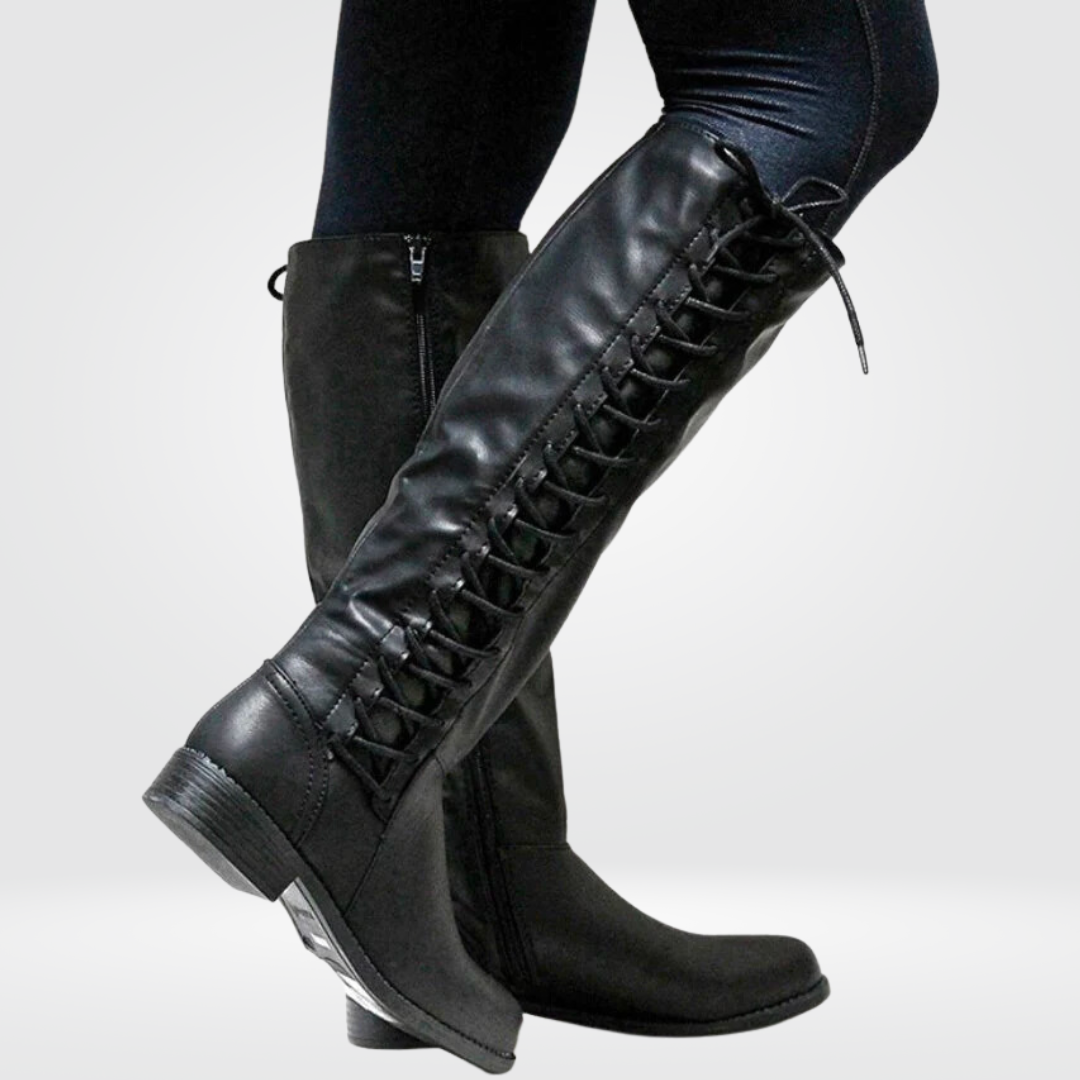 Arabella Monroe | Bottes d’équitation classiques montantes jusqu’au genou avec détail à lacets