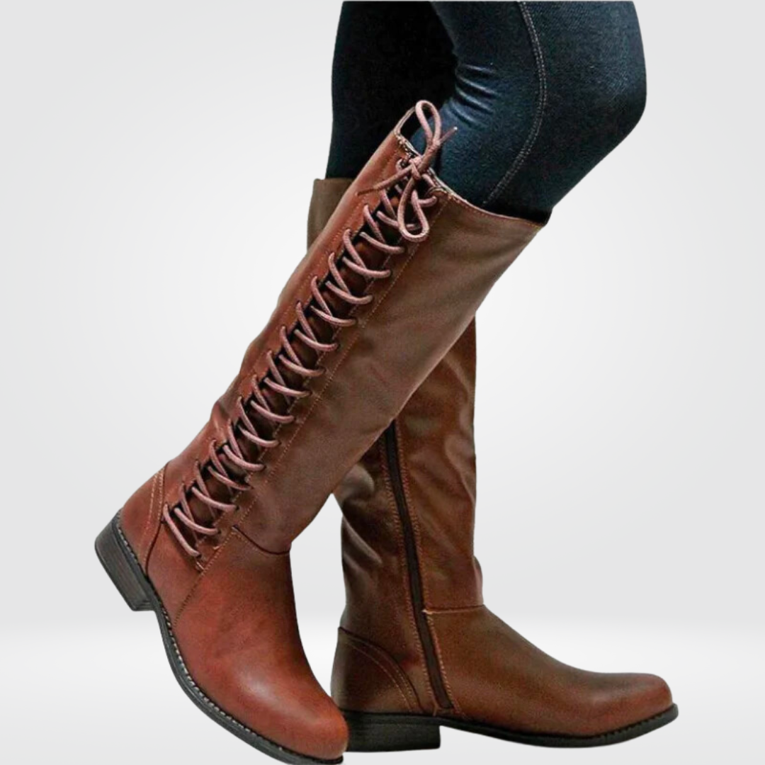 Arabella Monroe | Bottes d’équitation classiques montantes jusqu’au genou avec détail à lacets