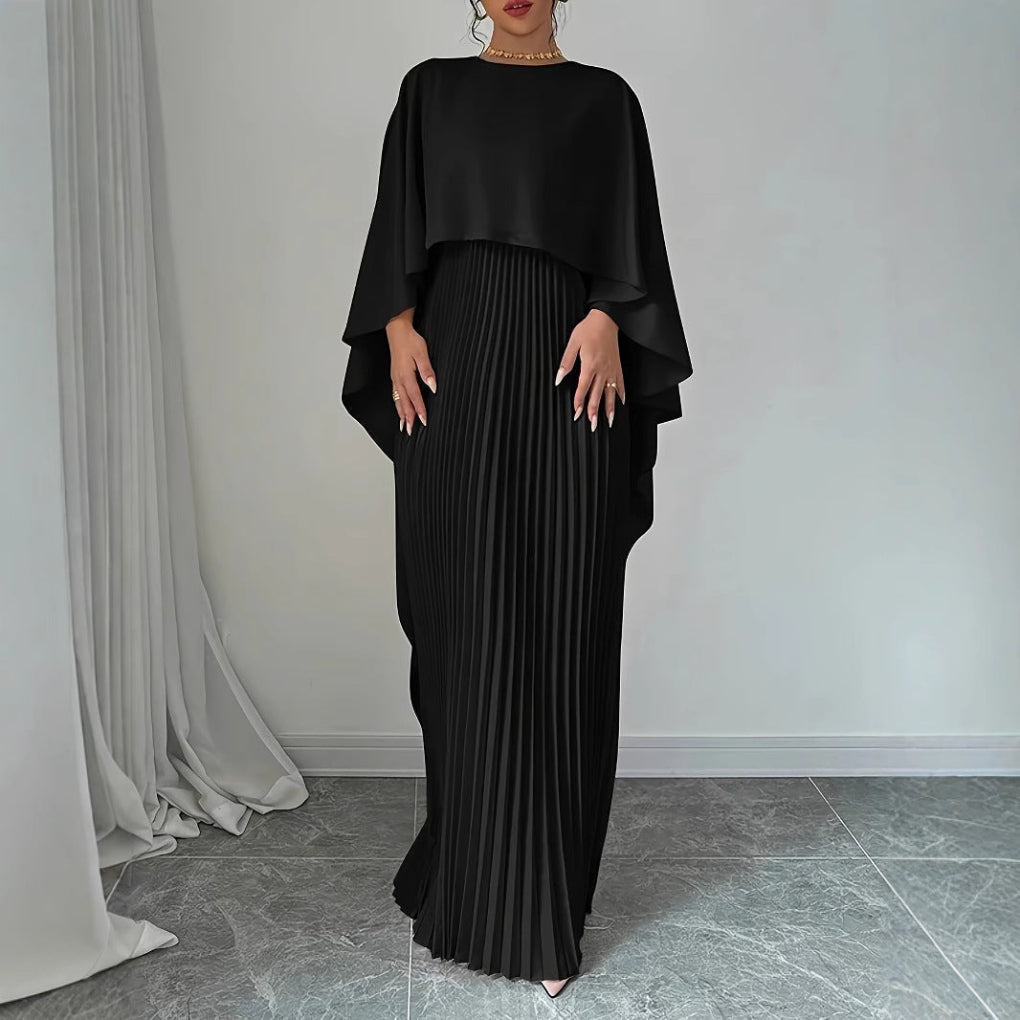 Nora Bennett | Pleated Cape Maxi Dress