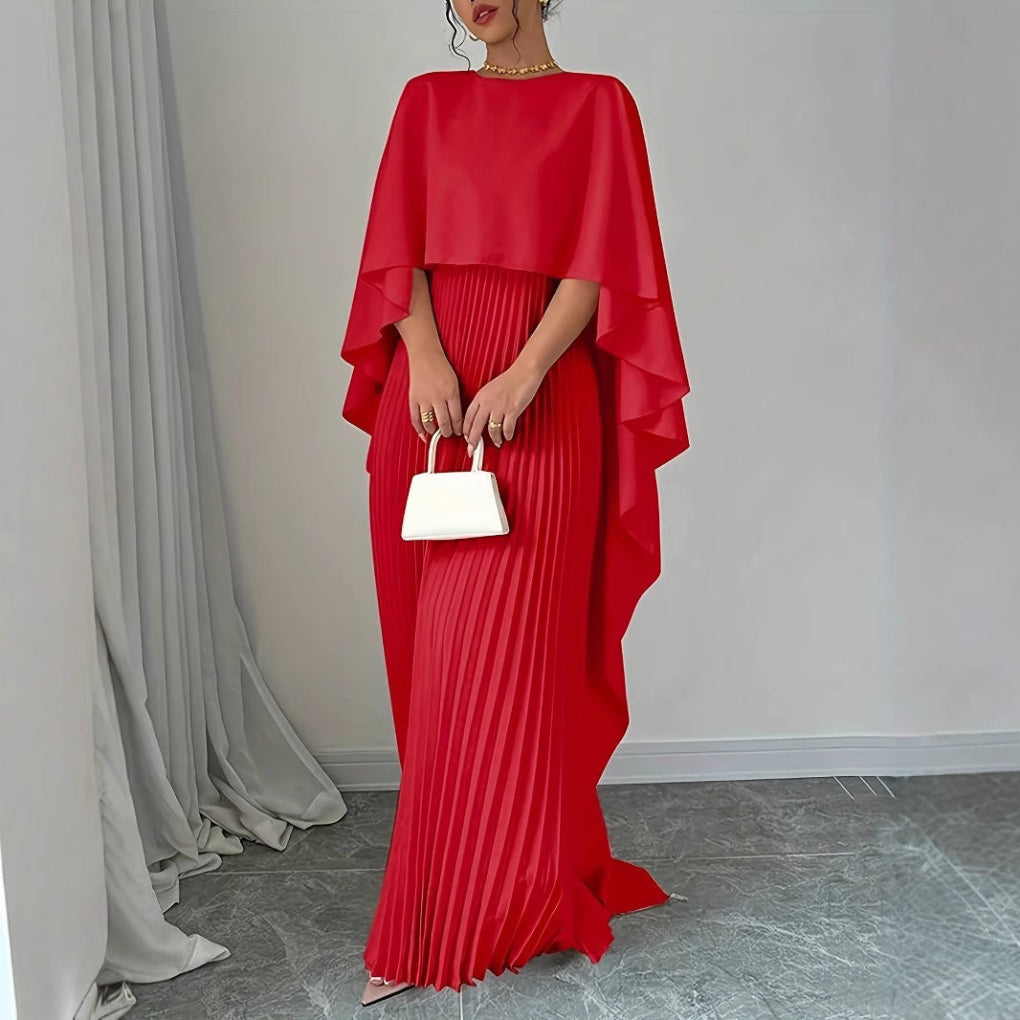 Nora Bennett | Pleated Cape Maxi Dress