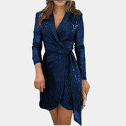 Nora Harrison | Sequin Wrap Mini Dress