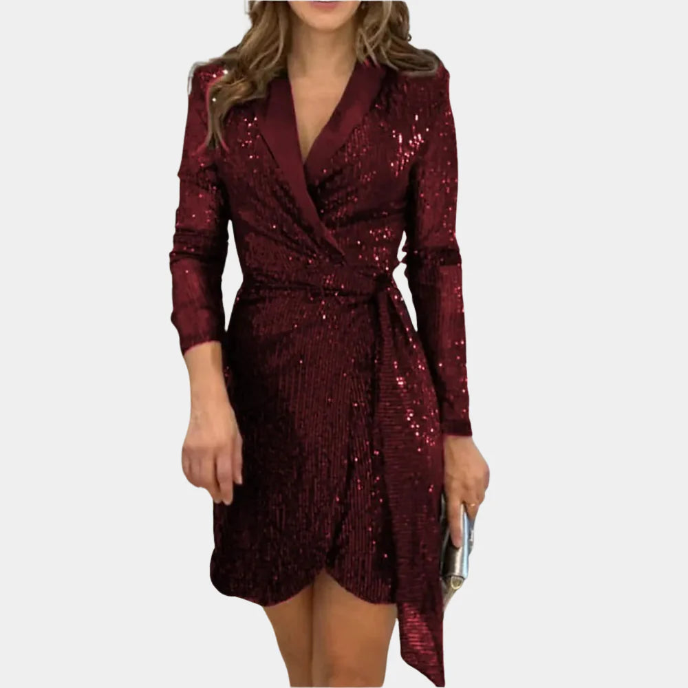 Nora Harrison | Sequin Wrap Mini Dress