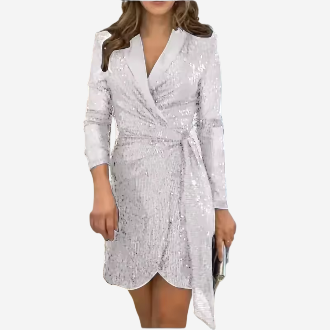Nora Harrison | Sequin Wrap Mini Dress