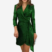 Nora Harrison | Sequin Wrap Mini Dress