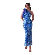 Aurélie Beaumont | Azure Blossom Evening Dress
