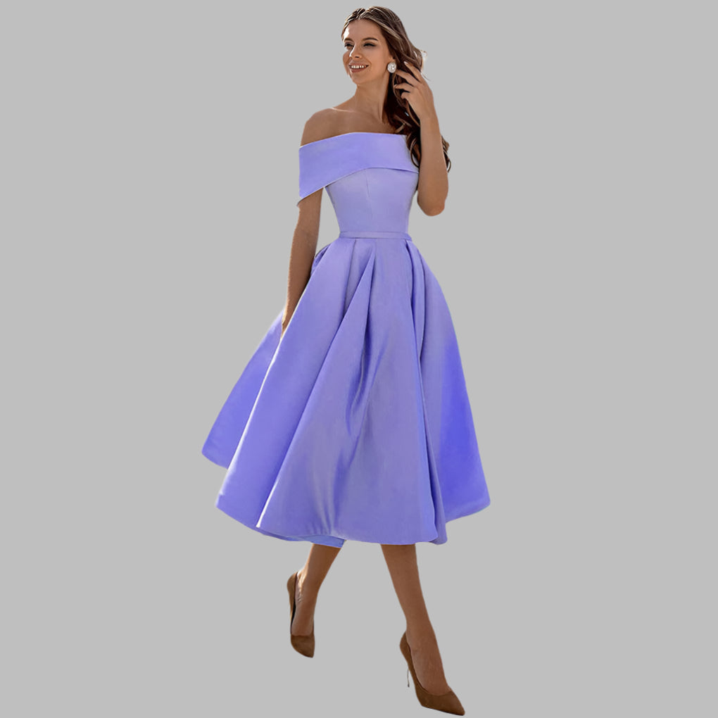 Lucy Marston | Off-Shoulder Midi Dress