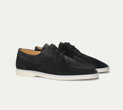 William Forsythe | Navy Suede Lace-Up Loafer Shoes for Men