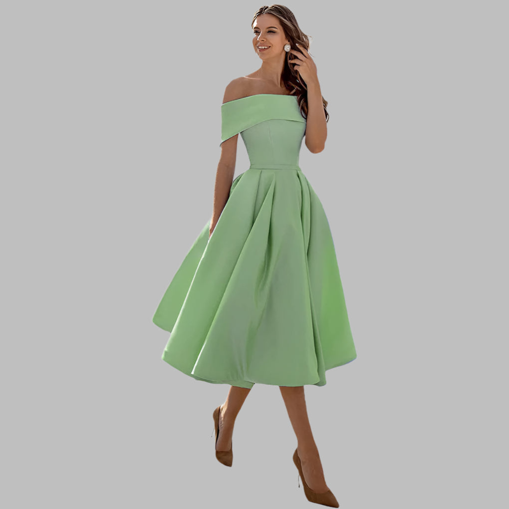 Lucy Marston | Off-Shoulder Midi Dress