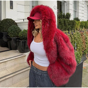 Clementine Woodley | Manteau oversize à capuche en fausse fourrure