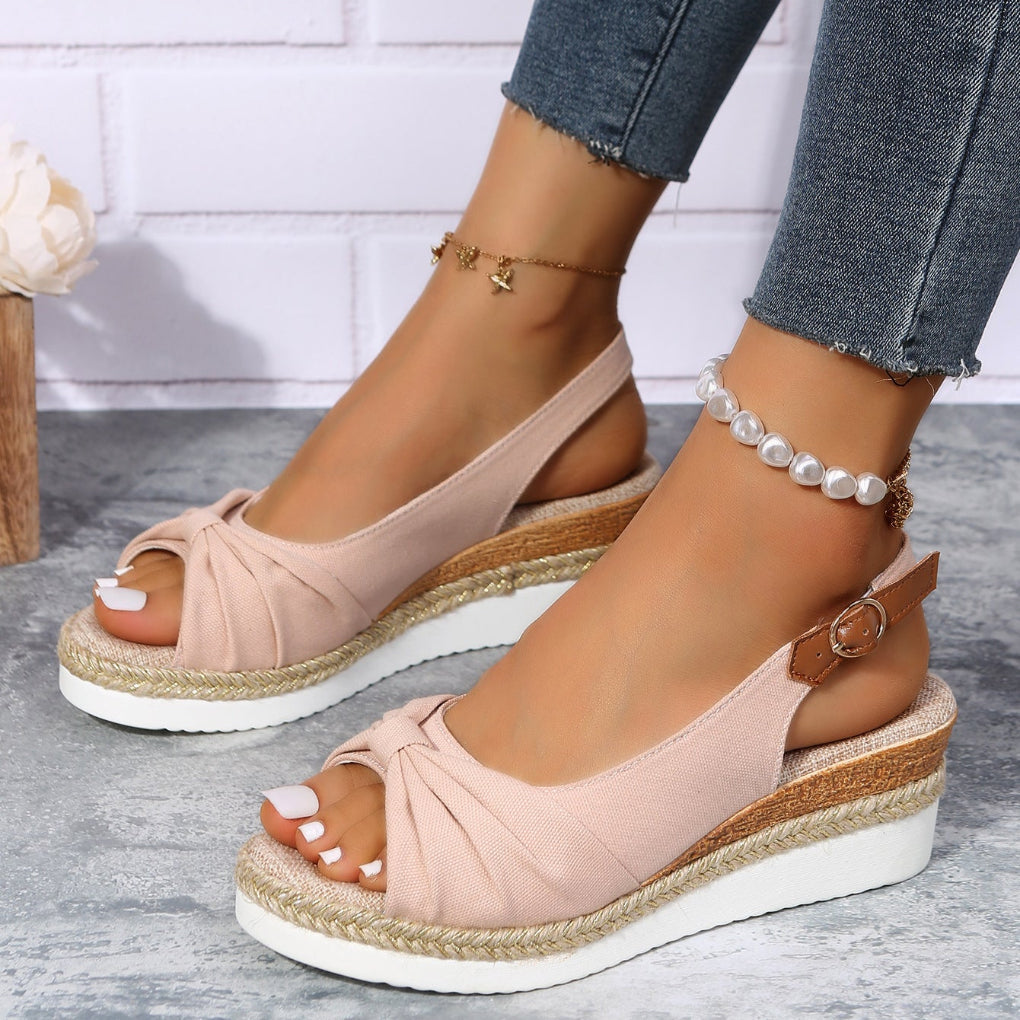 Hyacinth Stone | Open-Toe Wedge Sandals