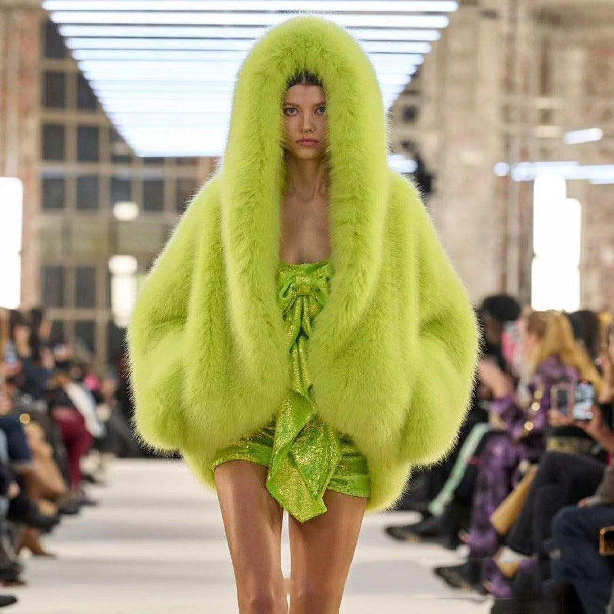 Clementine Woodley | Oversized Hooded Faux Fur Coat