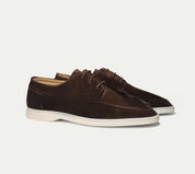 William Forsythe | Navy Suede Lace-Up Loafer Shoes for Men