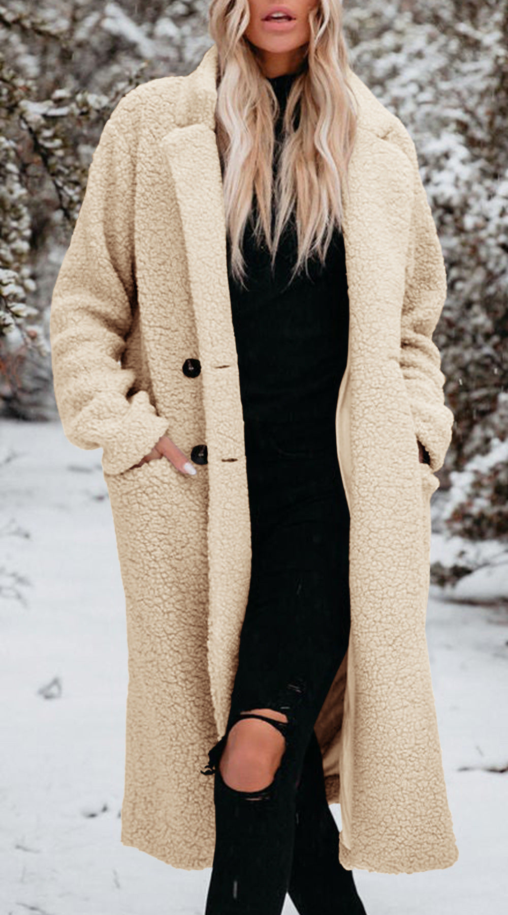Manteau teddy en polaire Marianne Stanhope avec fermeture boutonnée sur le devant