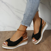 Hyacinth Stone | Open-Toe Wedge Sandals