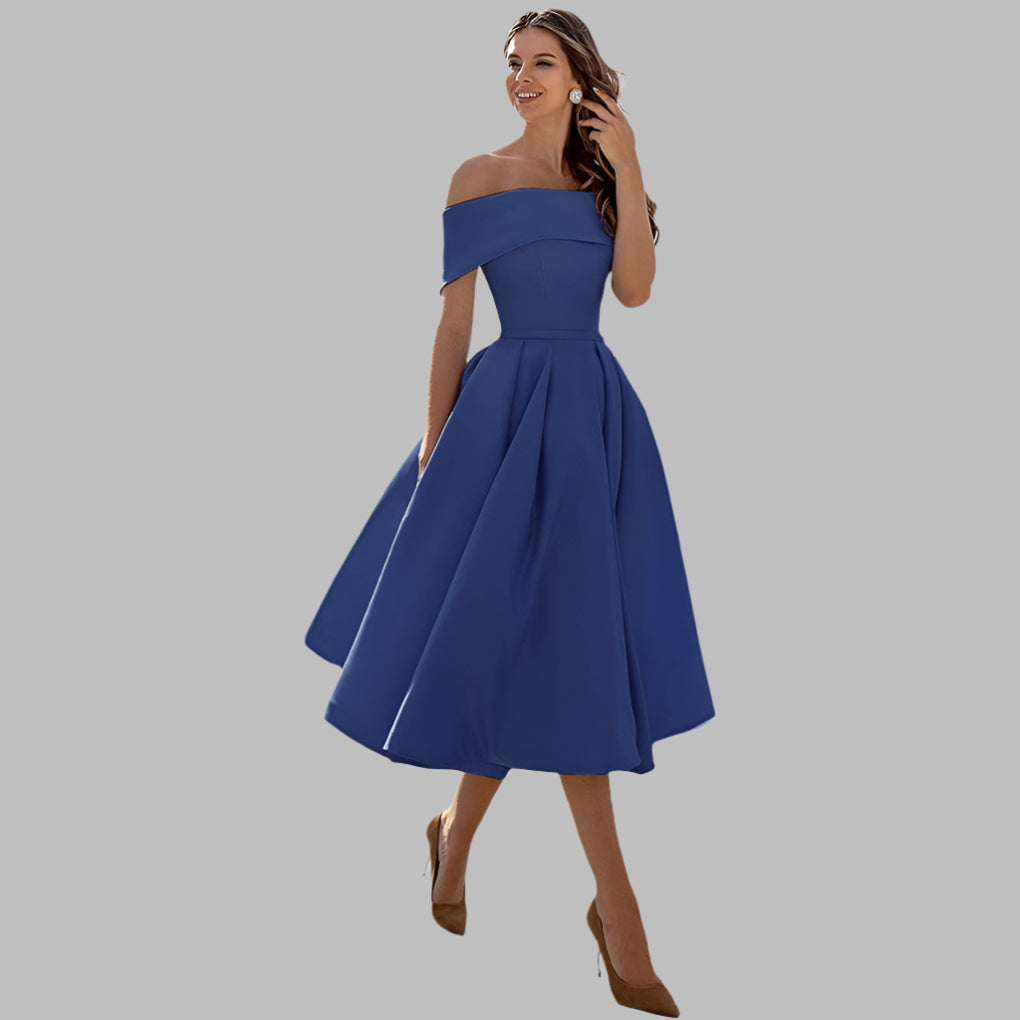 Lucy Marston | Off-Shoulder Midi Dress