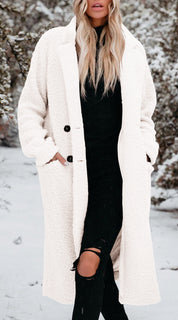 Manteau teddy en polaire Marianne Stanhope avec fermeture boutonnée sur le devant
