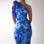 Aurélie Beaumont | Azure Blossom Evening Dress