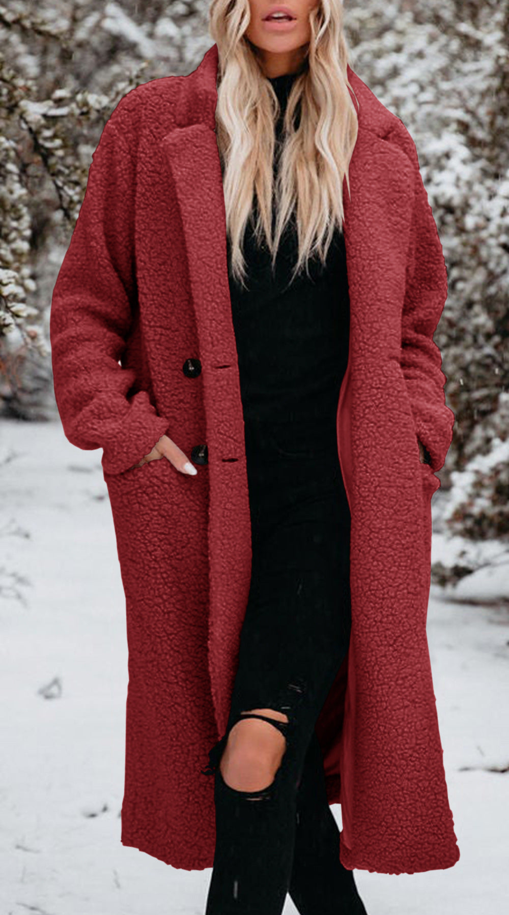 Manteau teddy en polaire Marianne Stanhope avec fermeture boutonnée sur le devant