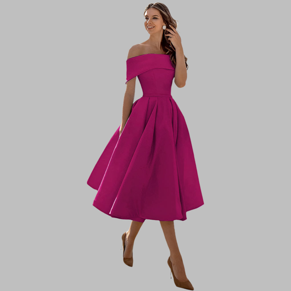 Lucy Marston | Off-Shoulder Midi Dress