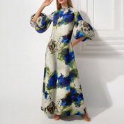 Florence Hughes | Abstract Print Puff Sleeve Maxi Dress
