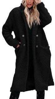 Manteau teddy en polaire Marianne Stanhope avec fermeture boutonnée sur le devant