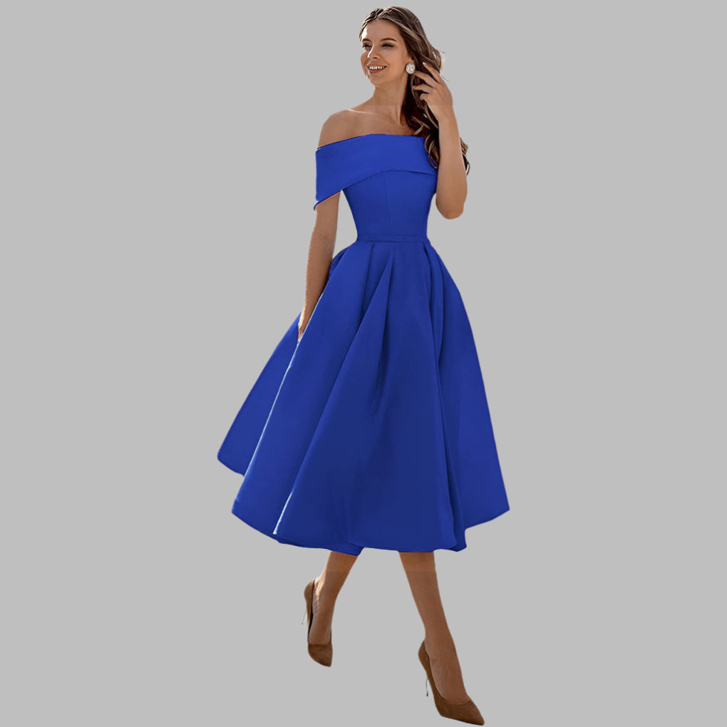 Lucy Marston | Off-Shoulder Midi Dress