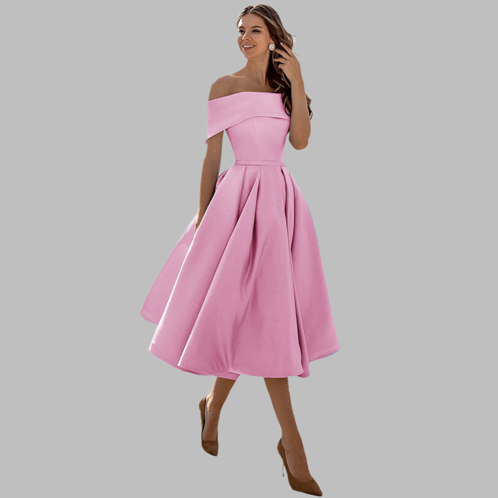 Lucy Marston | Off-Shoulder Midi Dress