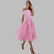 Lucy Marston | Off-Shoulder Midi Dress