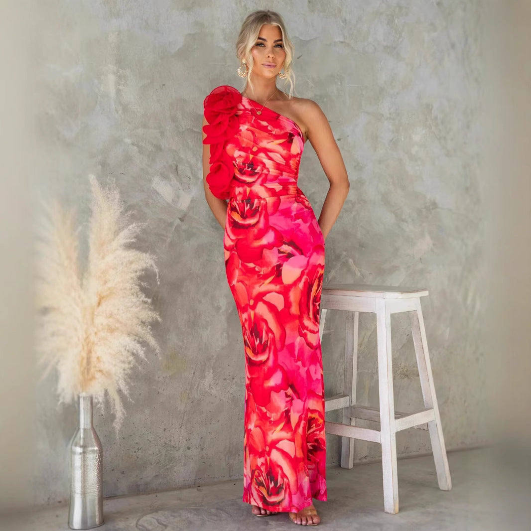 Aurélie Beaumont | Azure Blossom Evening Dress