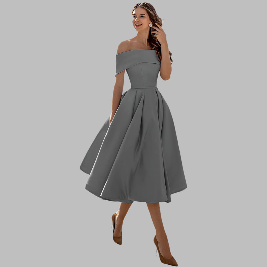 Lucy Marston | Off-Shoulder Midi Dress