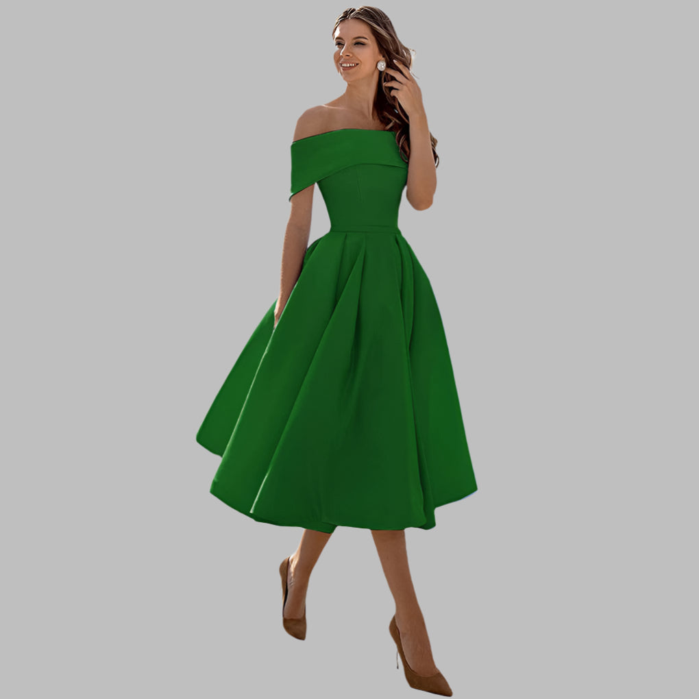 Lucy Marston | Off-Shoulder Midi Dress