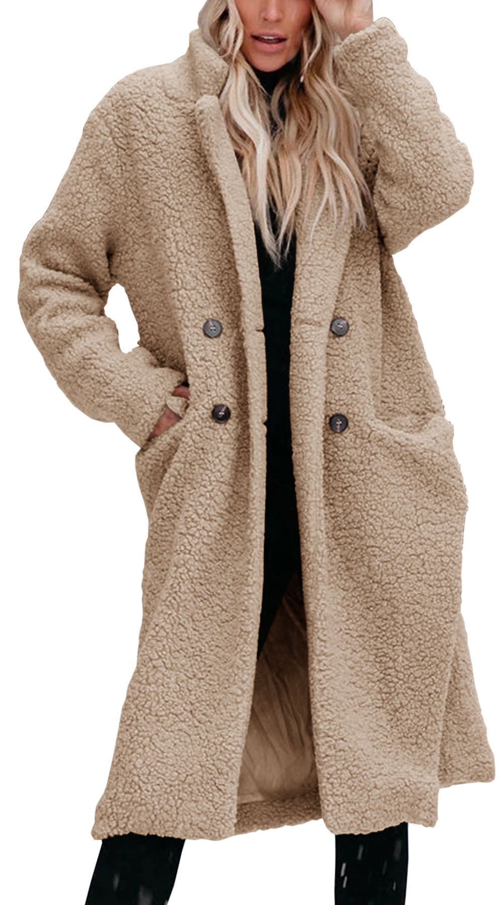 Manteau teddy en polaire Marianne Stanhope avec fermeture boutonnée sur le devant