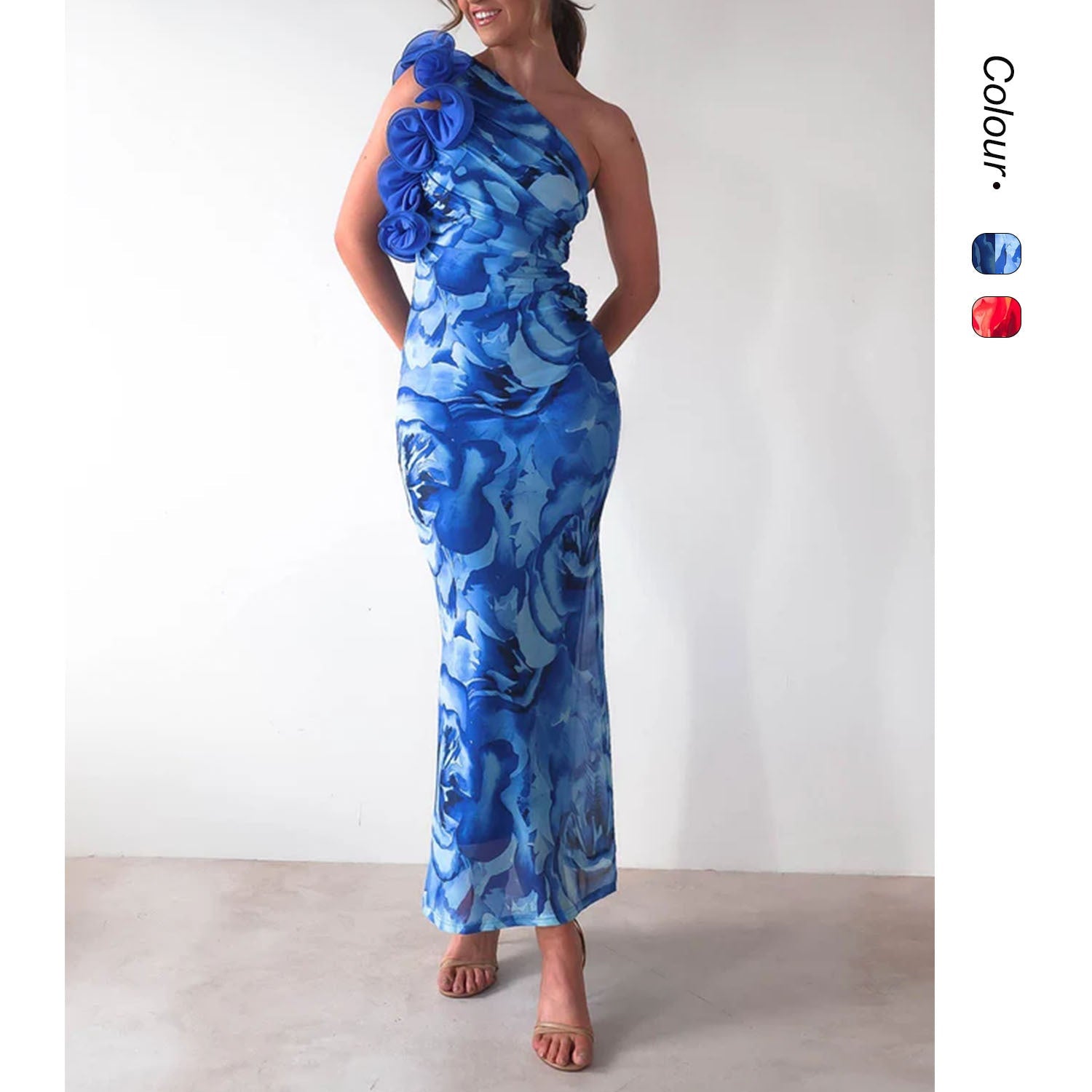 Aurélie Beaumont | Azure Blossom Evening Dress