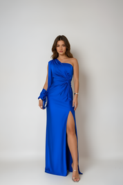Odelia Holloway | One-Shoulder Satin Maxi Prom Dress
