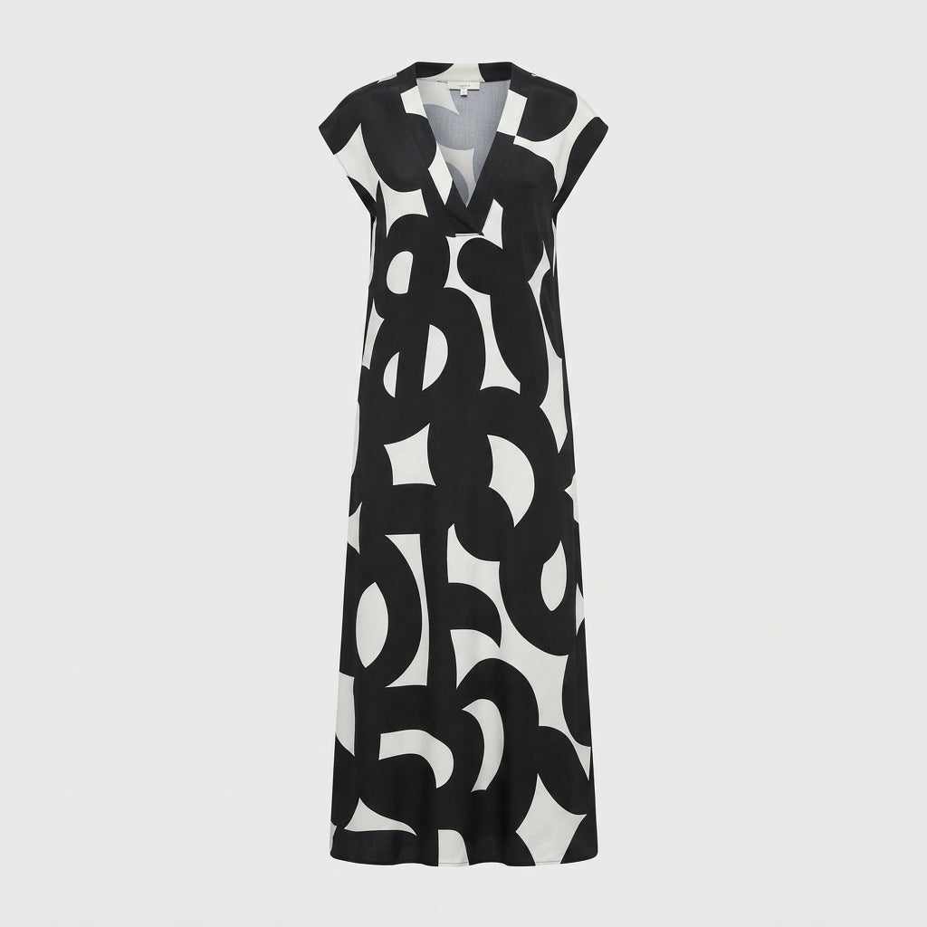 Odette Fairbrother | Abstract Print Maxi Dress With V-Neck