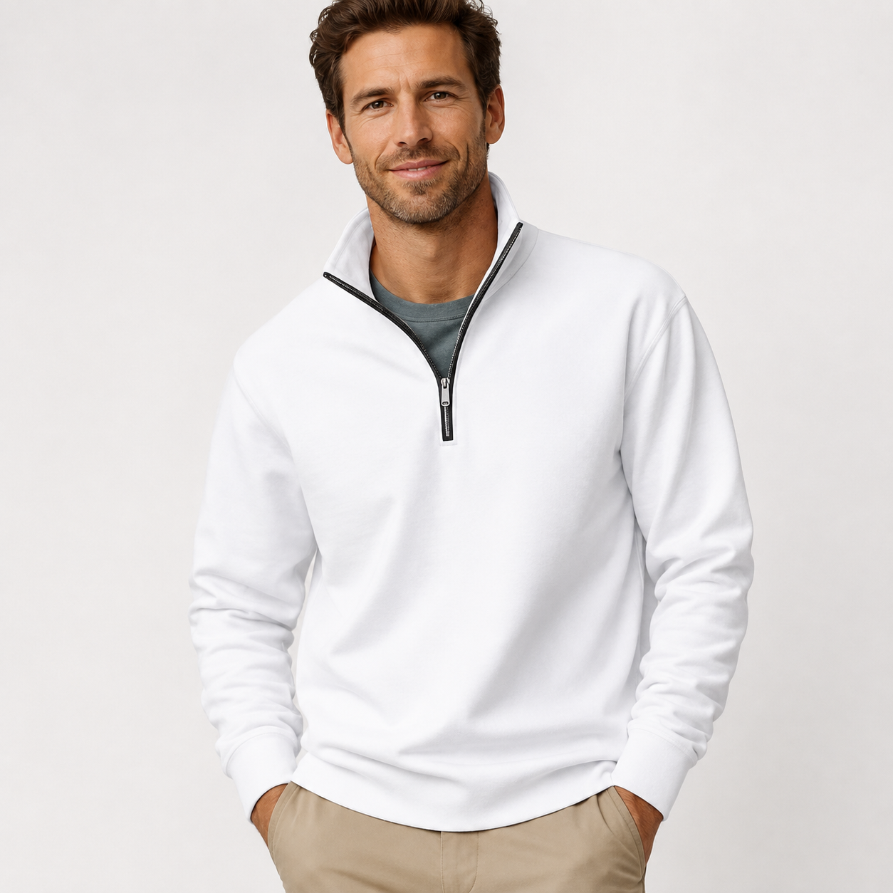 Oliver Stanton | Premium Zip-Neck Sweater For Men