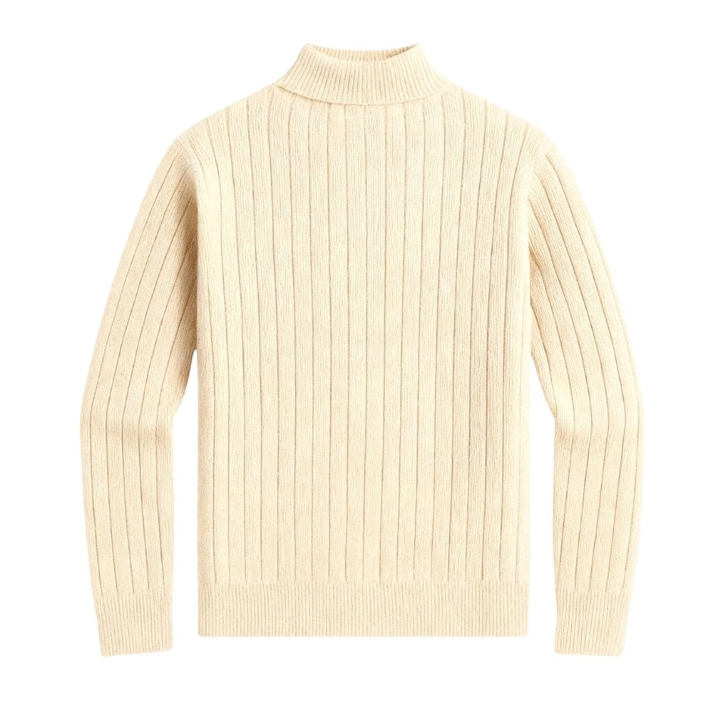 Oliver Grant | Beige Zip Knit Sweater For Men