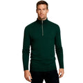 Oliver Grant | Dark Green Zip Knit Sweater For Men