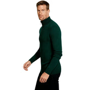 Oliver Grant | Dark Green Zip Knit Sweater For Men
