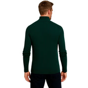 Oliver Grant | Dark Green Zip Knit Sweater For Men