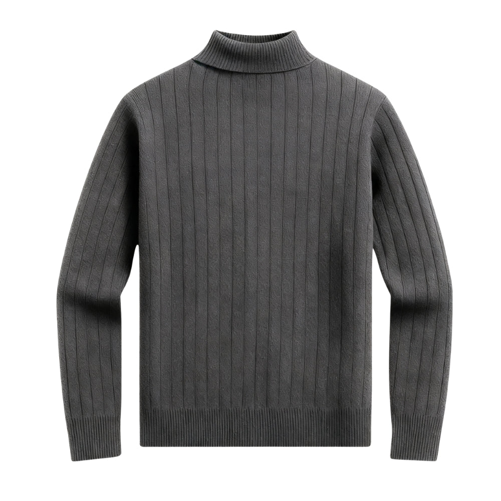 Oliver Grant | Dark Grey Zip Knit Sweater For Men