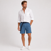 Oliver Shaw | Men's Textured Check Chino Shorts with Belt