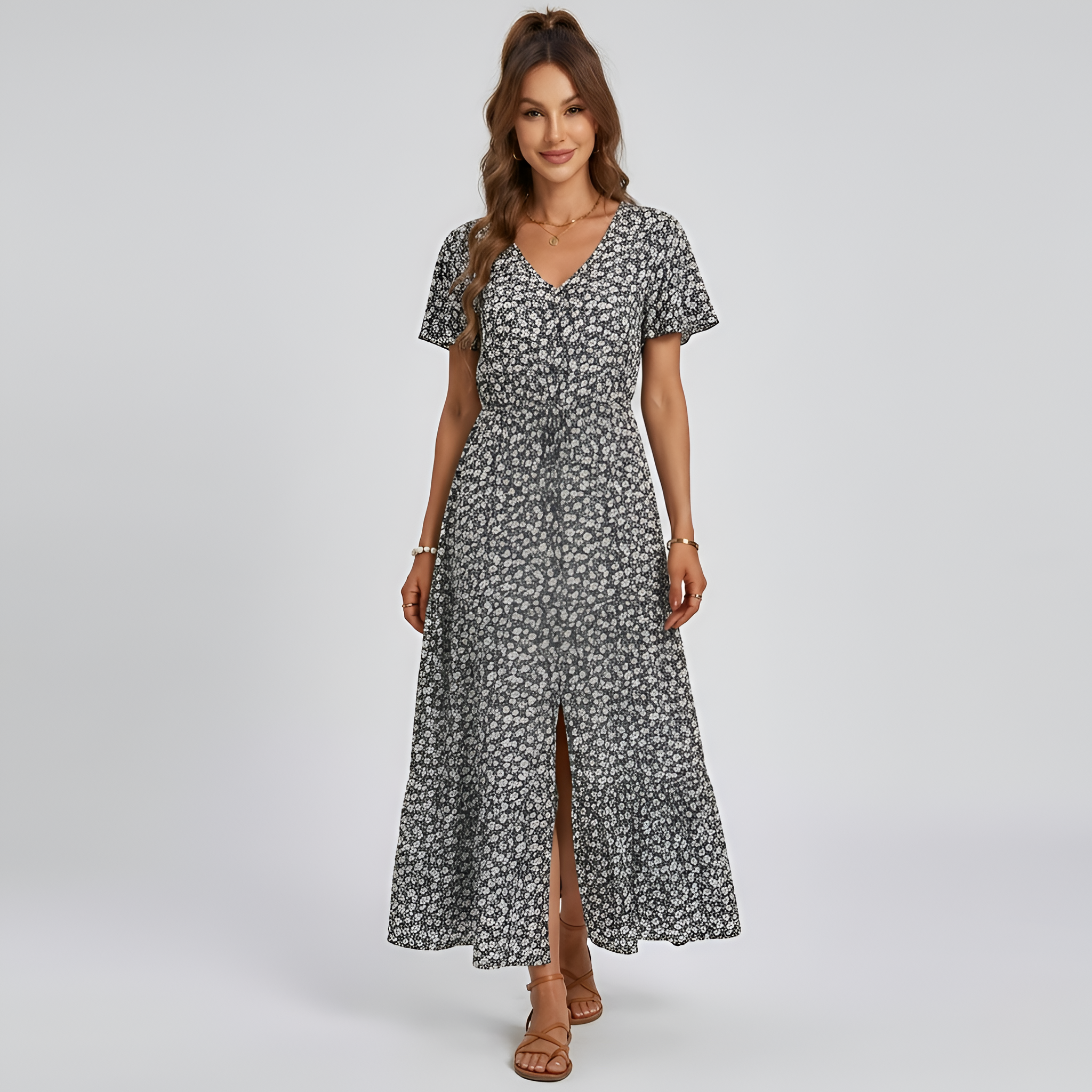 Opal Brooks | Floral Midi Summer Dress